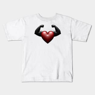 Flexing strong heart Kids T-Shirt